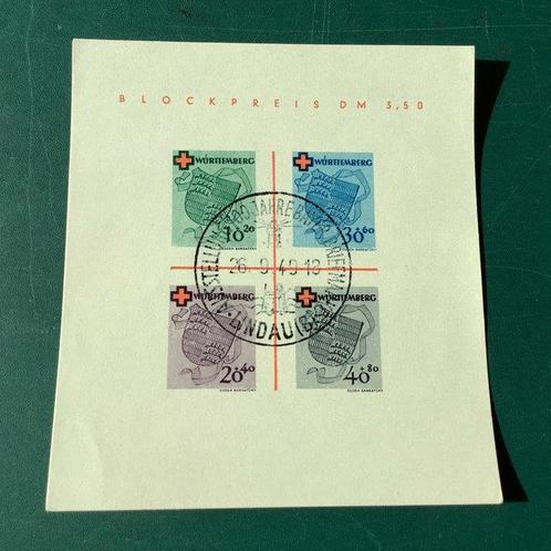 Württemberg - Franse zone 1949 - Rode kruis blok - gekeurd, Timbres & Monnaies, Timbres | Europe | Allemagne