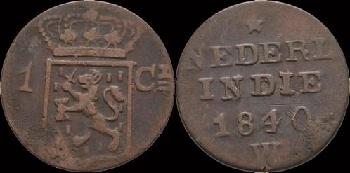Nederlands India 1 cent 1840w koper, Timbres & Monnaies, Monnaies | Amérique, Envoi