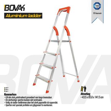Bovak Huishoudtrap – Keukentrapje -Aluminium ladder - trap