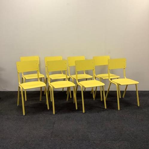 Complete set van 8 stuks Zuiver back to school, HPL stoel, Huis en Inrichting, Stoelen, Gebruikt, Vijf, Zes of meer stoelen
