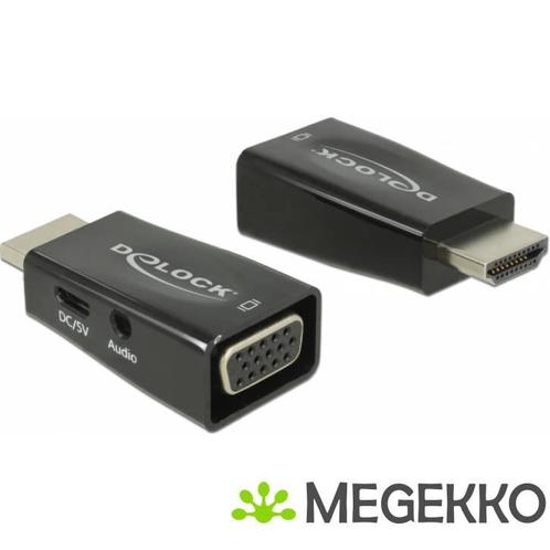 DeLOCK 65901 HDMI A VGA & 3.5 mm Audio Zwart, Computers en Software, Videokaarten, Nieuw, Verzenden