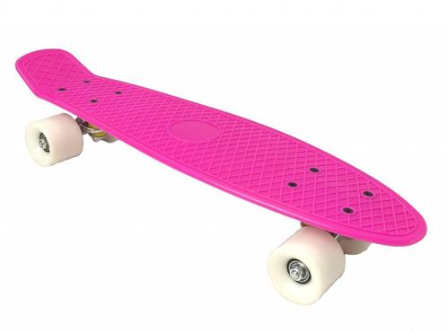 2Cycle - Skateboard - Penny board - Roze-Wit - 22.5 inch -, Sport en Fitness, Skeelers, Nieuw, Verzenden