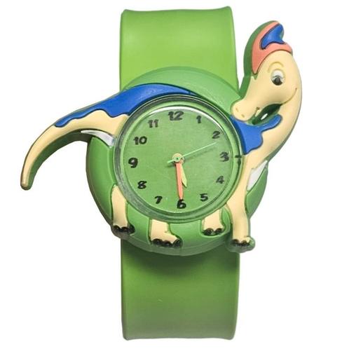 Fako® - Kinderhorloge - Slap On Mini - Dinosaurus - Groen, Handtassen en Accessoires, Horloges | Kinderen, Verzenden