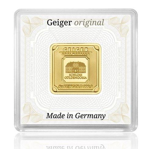 5 grammes - Or .999 - Geiger Goldbarren mit Seriennummer in, Timbres & Monnaies, Métaux nobles & Lingots