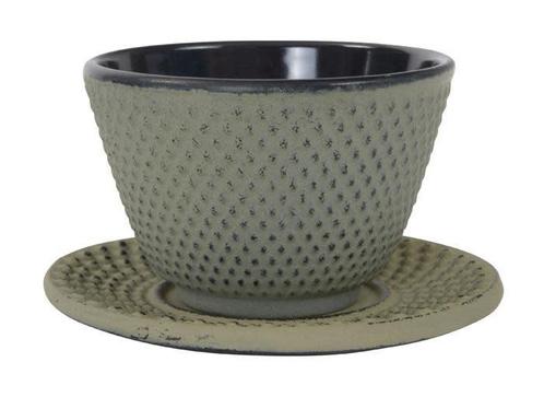 Teacup 12cl + round plate Arare, greygreen, Hobby & Loisirs créatifs, Sachets de thé