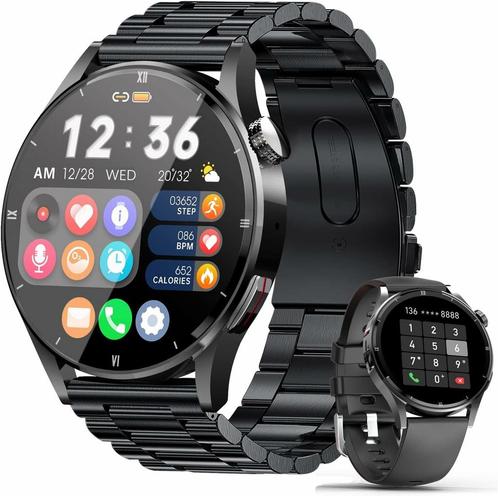 Smartwatch met telefoonfunctie, hartslagmeter, slaapmonit..., Handtassen en Accessoires, Smartwatches, Nieuw, Verzenden