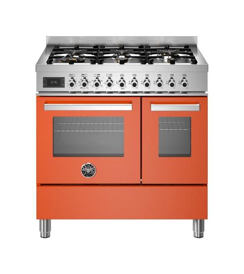 Bertazzoni  Pro96l2eart Fornuis Dual Fuel 90cm Oranje, Electroménager, Cuisinières, Enlèvement ou Envoi