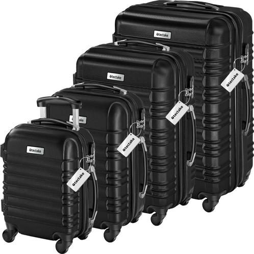 Kofferset Mila 4-delig met bagageweger en bagagelabels - zwa, Handtassen en Accessoires, Uiterlijk | Cosmetica en Make-up, Verzenden