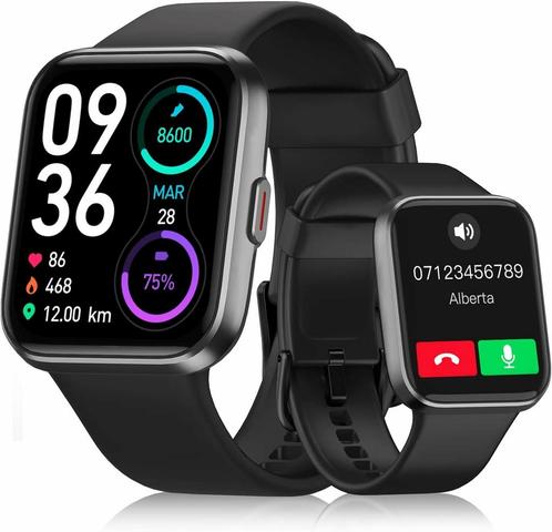 Smartwatch met telefoonfunctie, Alexa en sportmodus, Handtassen en Accessoires, Smartwatches, Nieuw, Verzenden