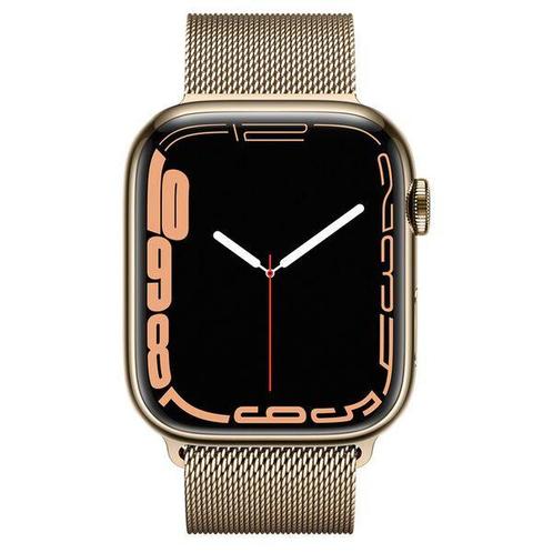 Apple Watch Series 7 45mm LTE | RVS Goud | Milanese Band, Handtassen en Accessoires, Overige Accessoires, Zo goed als nieuw, Ophalen of Verzenden