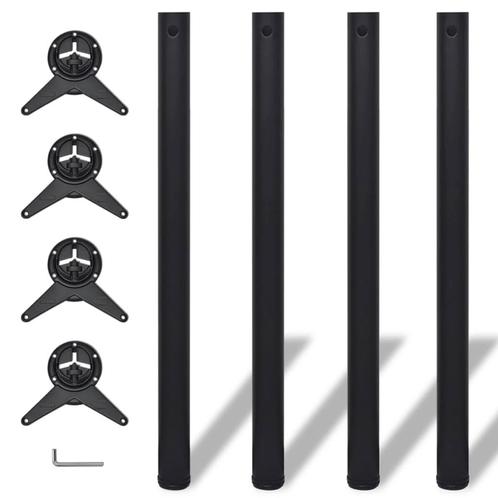 vidaXL Tafelpoten in hoogte verstelbaar zwart 870 mm 4 st, Maison & Meubles, Pièces pour table, Envoi