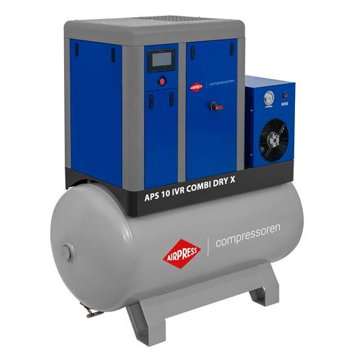 Schroefcompressor APS 10 IVR Combi Dry X 10 bar 10 pk/7.5, Doe-het-zelf en Bouw, Compressors, Verzenden