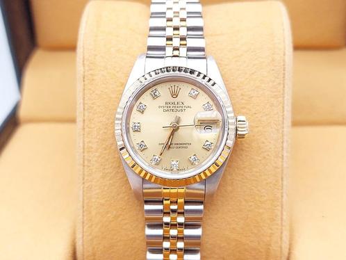Rolex Lady-Datejust Ref. 69173 Year 1990 (Full Set), Handtassen en Accessoires, Horloges | Dames, Goud, Zo goed als nieuw, Goud