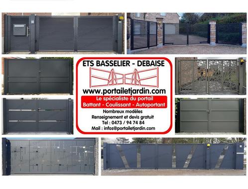 Portail coulissant ou autoportant et barrière double battant, Jardin & Terrasse, Palissades, Neuf