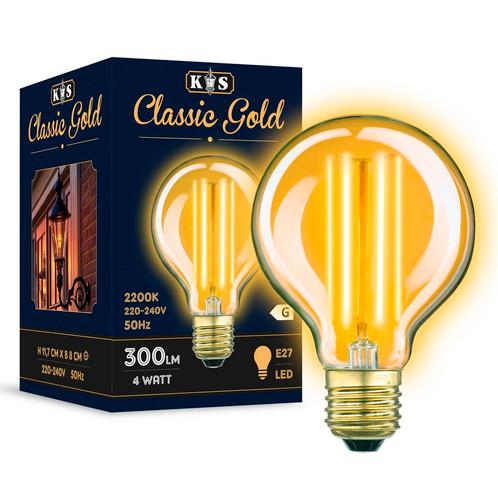 Lichtbronnen Classic Gold LED 4W Globe Lichtbronnen, Huis en Inrichting, Lampen | Losse lampen, Verzenden
