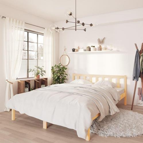 vidaXL Cadre de lit bois de pin massif 140x200 cm, Maison & Meubles, Chambre à coucher | Lits, Neuf, Envoi