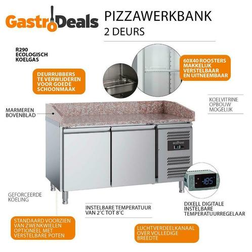 Actie! Ecofrost pizzawerkbank | 2-deurs | RVS | 1515mm, Electroménager, Réfrigérateurs & Frigos