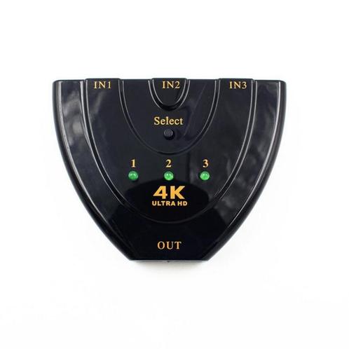 4K HDMI splitter verdeler 3 poorten 3x ingang switch hub, Audio, Tv en Foto, Audiokabels en Televisiekabels, Nieuw, Verzenden