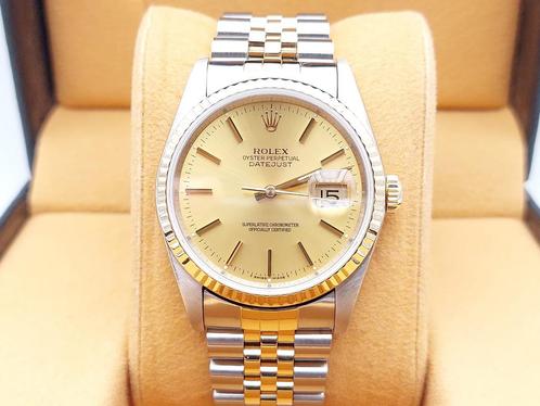 Rolex Datejust Ref. 16233 Year 1993 (Box & Papers), Handtassen en Accessoires, Horloges | Heren, Goud, Zo goed als nieuw, Goud