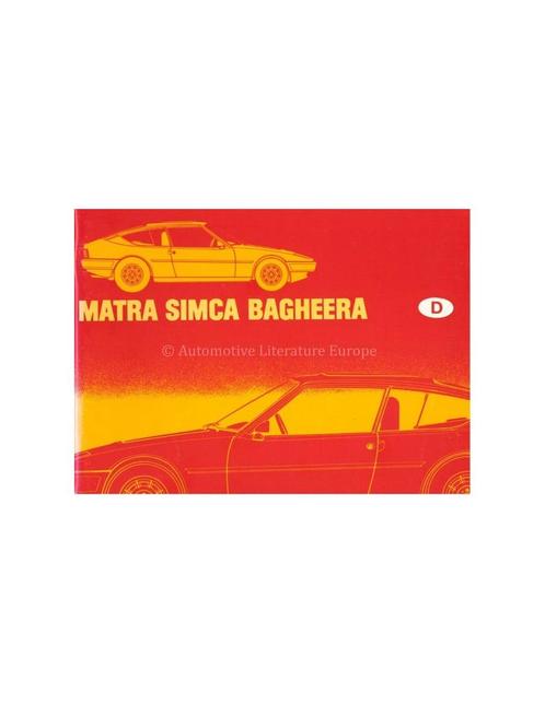 1978 MATRA SIMCA BAGHEERA INSTRUCTIEBOEKJE DUITS, Autos : Divers, Modes d'emploi & Notices d'utilisation
