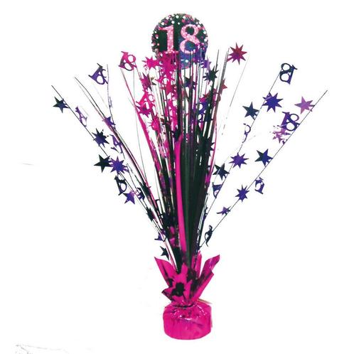 Tafeldecoratie 18 Jaar Happy Birthday Roze 33cm, Hobby en Vrije tijd, Feestartikelen, Nieuw, Verzenden