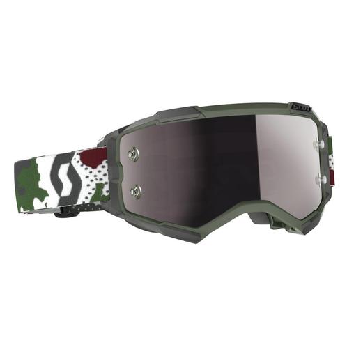 Scott 2022 Fury Crossbril Donker Groen / Wit (Lens: Zilver C, Motos, Accessoires | Autre, Enlèvement ou Envoi