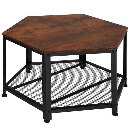 Salontafel Norwich - Industrieel hout donker, rustiek, Maison & Meubles, Tables | Tables de salon, Envoi