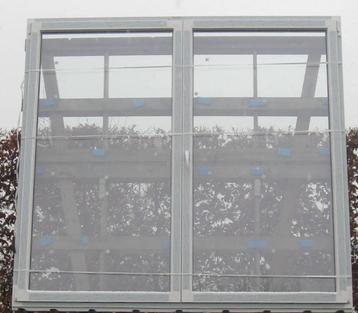 pvc terrasraam , raam , chassis 240 x 220 wit / betongrijs