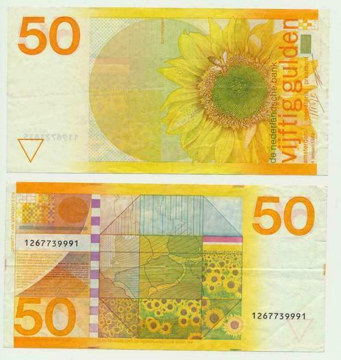 Nederlandse 50 gulden 1982 zonnebloem, Timbres & Monnaies, Monnaies & Billets de banque | Collections, Enlèvement ou Envoi