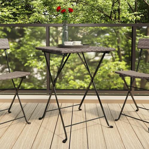 vidaXL Table de bistrot pliante Gris 55x54x71 cm Résine, Jardin & Terrasse, Ensembles de jardin, Neuf, Envoi
