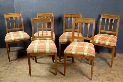 Chaise (6) - Fraaie set iepenhouten stoelen - bois dorme, Antiek en Kunst, Antiek | Overige Antiek