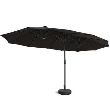 Dubbele parasol incl. hoes - 450 x 270 cm | zwart