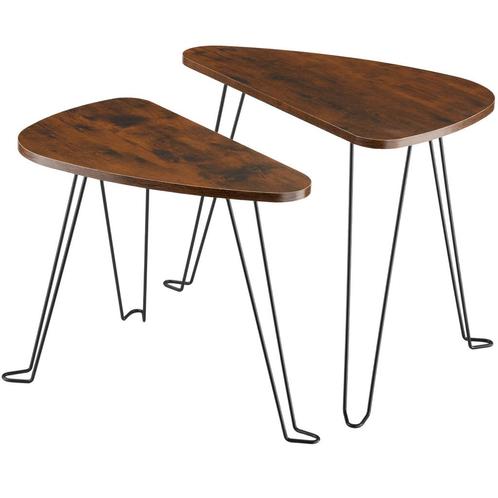 Set van 2 bijzettafels Richmond - Industrieel hout donker, r, Maison & Meubles, Tables | Tables d'appoint, Envoi