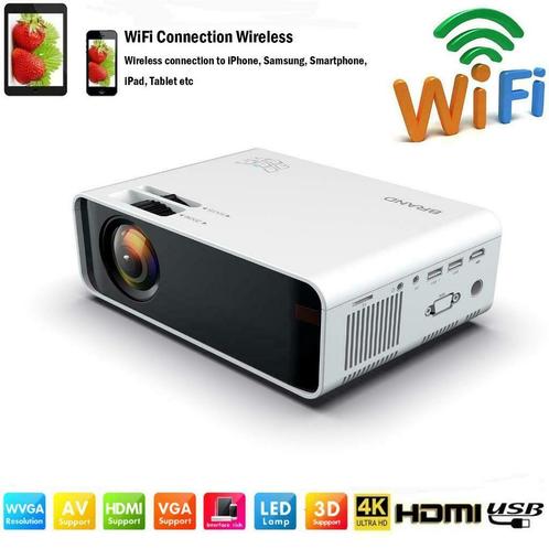 Super Mini Projecteur VIDEO WIFI / 4K / 7000 Lumens / HDMI, TV, Hi-fi & Vidéo, Caméras de surveillance, Enlèvement ou Envoi