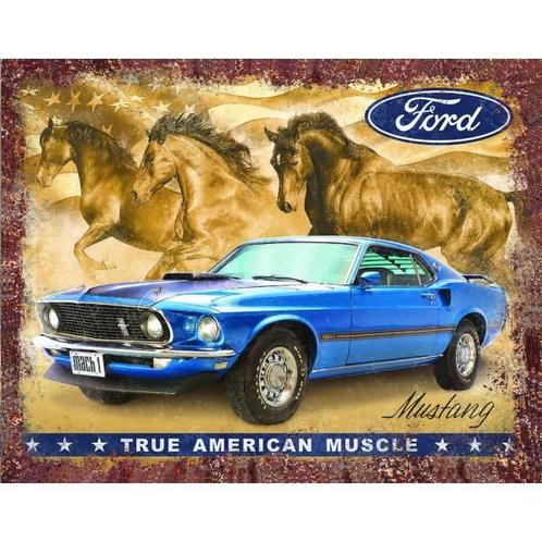 Ford Mustang metalen wandborden direct en snel leverbaar, Collections, Marques automobiles, Motos & Formules 1, Envoi