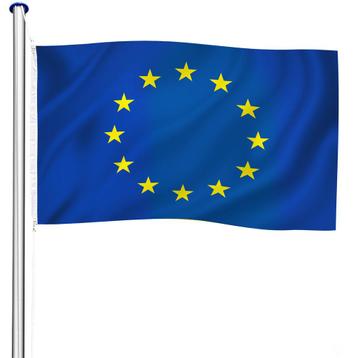 Aluminium vlaggenmast in hoogte verstelbaar met vlag - Europ