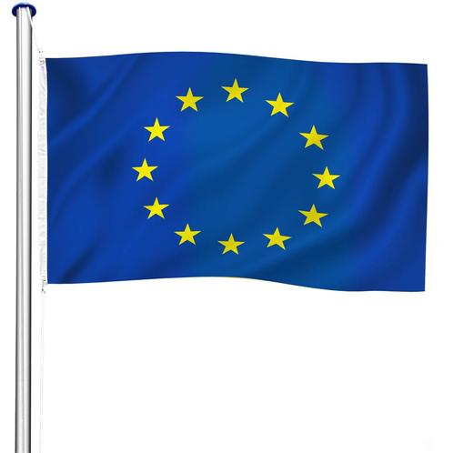 Aluminium vlaggenmast in hoogte verstelbaar met vlag - Europ, Divers, Drapeaux & Banderoles, Envoi