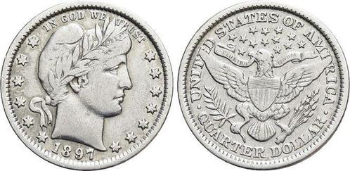1/4 Dolla (quarter) 1897 Vereinigte Staaten von Amerika, Timbres & Monnaies, Monnaies | Amérique, Envoi