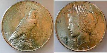 1 Dollar 1 Usa Dollar 1922 Adler vorzueglich/stempelglanz...