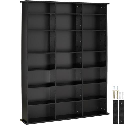 Kast Stevie 105,5x19x136,5cm - zwart, Maison & Meubles, Accessoires pour la Maison | Étagères pour CD & DVD, Envoi