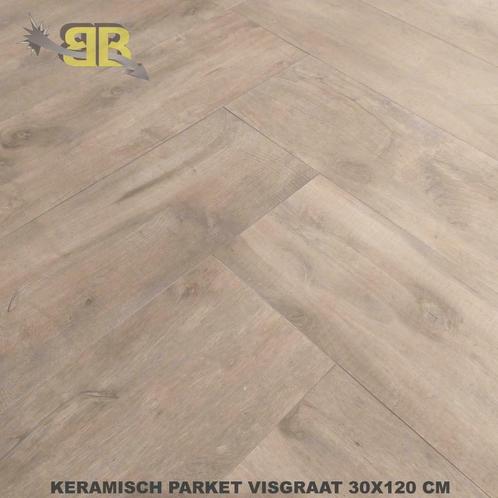 Keramisch parket visgraat 30x120 cm nu 19,98 pm2!, Bricolage & Construction, Dalles & Carrelages, Enlèvement ou Envoi