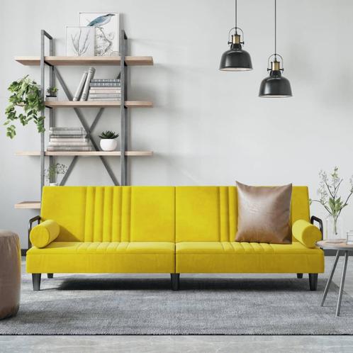 vidaXL Canapé-lit avec accoudoirs jaune velours, Maison & Meubles, Canapés | Salons, Neuf, Envoi