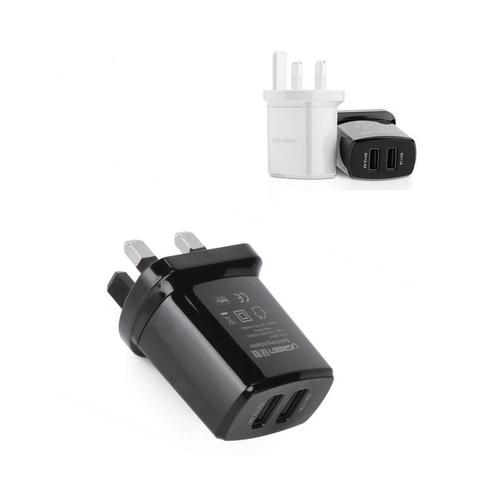 2.4A / 1A 17W 5V USB Dual Wall Charger UK Plug Black UG154, Télécoms, Télécommunications Autre, Envoi