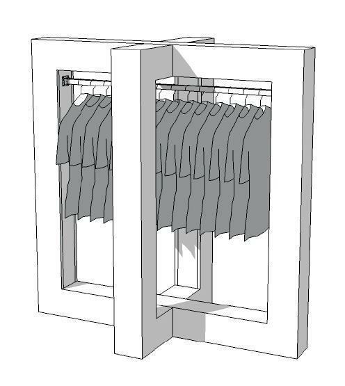 *TIP*  Glossy middenunit kledingrek R-PR-019, Articles professionnels, Aménagement de Bureau & Magasin | Commerce & Inventaire