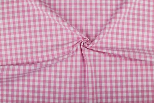 Geruite stof roze 10mm geruit - Katoen stof 80m op rol, Hobby & Loisirs créatifs, Tissus & Chiffons, Envoi