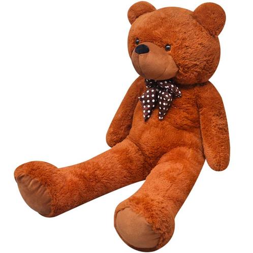 vidaXL Teddybeer XXL 135 cm zacht pluche bruin, Enfants & Bébés, Jouets | Peluches, Envoi