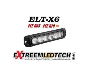 ELT-X6 LED Flitser 6 x 3 watt ECER65 K2 IP67 12-24V 3 Jaar G
