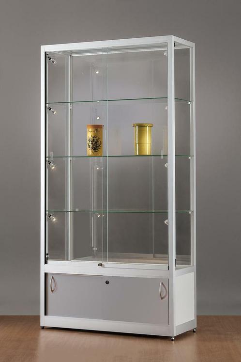 *TIP*  Luxe vitrinekast aluminium 100 cm met onderkast en L, Zakelijke goederen, Kantoor en Winkelinrichting | Winkel en Inventaris