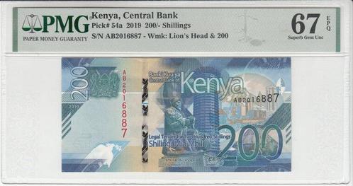 2019 Kenya P 54a 200 Shillings Pmg 67 Epq, Timbres & Monnaies, Billets de banque | Europe | Billets non-euro, Envoi