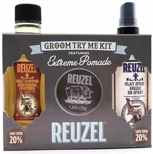 Reuzel Try Reuzel Groom kit - Extreme 3 pcs (pomade), Bijoux, Sacs & Beauté, Beauté | Cosmétiques & Maquillage, Envoi